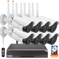 【2-Antenna Enhance & 2-Way Audio】Outdoor Wireless Security Camera System, WiFi Video Surveillance, H
