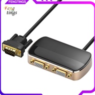 [Ft] 1 in 2 Out Male to Dual Female VGA Splitter Adapter for HDTV Projector Monitor