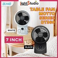 Alpha Motto Table Fan DT360 l 7 INCH l 360 Degree Head Oscillation l With Remote Control l 4 Speed S