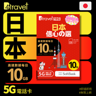 B4travel 10G 日本 10日 5G 無限上網卡 (期間限定)