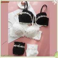 Now 24h Japanese Style Super Beautiful Cute Black Lace Underwear Set Bowknot Chiffon Flying Girl Con