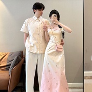 Couple outfit, 2024 new summer outfit, slimming temperament, one outfit, one skirt