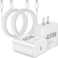 45W Samsung Super Fast Charger USB C Android Phone Chargers,2Pack Quick Type C Charger Block 10FT Lo