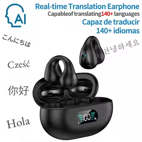 Real Time Language Translator Earbuds Open Ear AI Translation Earbuds BT5.3 Translation Pods Transla