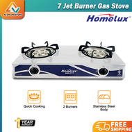 HOMELUX Stainless Steel Double Burner Gas Stove Cooker 7 Jet Gas Cooker Dapur Gas Similar Butterfly 
