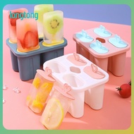 LT  4 Cell Silicone Ice Cream Popsicle Mold With Handle Ice Cream Mold Summer Children's Ice Cream Maker Ice Cube Tray Mold