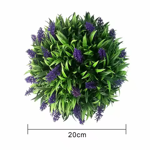 Practical Lavender Topiary Fake Plant Ball Artificial Flower Restaurant Wedding Handicraft 20cm Hang