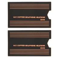 Myhome-sg 2Pcs 2242 SSD Thermal Pad 0.15mm Brass Graphene Fast Conduction M.2 Heatsink for Laptop Ga