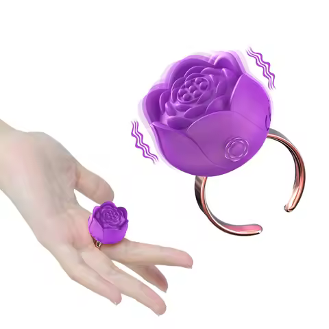 Adult Toys Rose Ring Clitoral Vibrator 10 Vibrations Open Finger Rings Women Clitoris Nipple Stimula