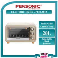 Pensonic 20L Retro Electric Oven PEO-2012 with 6 Preset Menus and Convection 60 Min Timer with Chime