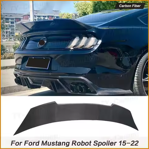 Carbon Fiber Rear Boot Spoiler Trunk Lip Wings Spoiler Car Styling for Ford Mustang GT V8 V6 Coupe 2