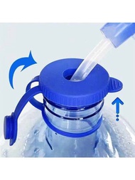 1件5Jug插頭矽膠防丟失加侖水桶蓋瓶蓋水桶蓋防潑灑可重複使用的矽膠桶蓋，附有孔