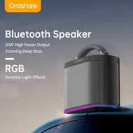 Orashare BSH01 Wireless Bluetooth Speaker with RGB Light 20W Deep Bass Metal Design Portable Party &