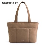 BAGSMART ผู้หญิง Tote Bag Travel 14 นิ้วแล็ปท็อป Puffy Office กระเป๋าสะพายกระเป๋าด้านหน้า