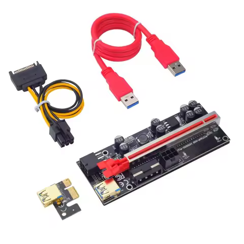 NEW PCI-E 009S Plus PCIE X1 to X16 Riser Card VER009S Plus 4Pin 6Pin Power for 60CM USB 3.0 Cable Gr