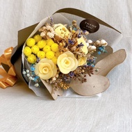 黃玫瑰花皂‧香草乾燥花束禮盒 - 精油擴香 畢業禮物 老師禮物