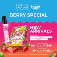 PERFUME PARADISE SUGAR TREAT EDITION PACKAGING BARU (10ML) ONE IN A MELON,BUBBLEPOP,BERRY SPECIAL