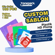 Sablon Plastik HD Plong | Custom / Free Desain Plastik Plong Kantong Baju Plastik PE | Plastik Packi