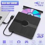 External Blu-ray Drive Portable 3D External CD DVD Drive Bluray Player with USB 3.0 Type-C Dual Port