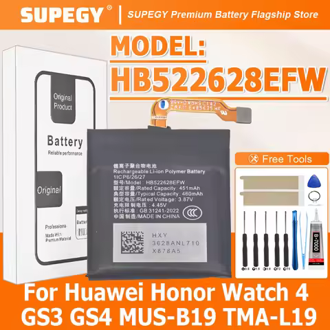 2026 Years SUPEGY 100% New HB522628EFW 460mAh For Huawei Honor Watch 4 Watch4 GS3 GS4 GS 3 4 MUS-B19