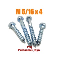 Deskrup 5/ 16 x 4 Lag Screw 5/ 16 x 4 Galvanized Deskurp/