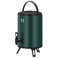 歐式保溫茶桶 - 深綠色 - 12L | 保溫6-12小時飲料桶 | 不鏽鋼三層奶茶桶