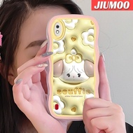 JIUMOO เคส A71 A01 A10ปลอกสำหรับ Samsung ลายการ์ตูน3D แกะ Souffle ดั้งเดิมขอบเป็นคลื่นป้องกันเลนส์กล้องเคสโทรศัพท์แบบใสสีสันสดใสเคสโปร่งใสกันกระแทกซิลิโคนนิ่ม