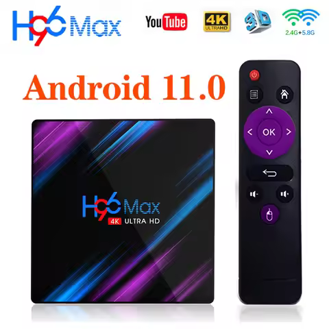 H96 MAX Android 11 TV Box Rockchip RK3318 4GB RAM 64GB USB3.0 1080P H.265 4K 60fps Google Player Sto