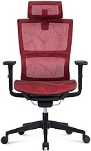 SMLZV Office Chairs, Office Chair Ergonomic Office Chair with Adjustable Arms and Back Support, Breathable Mesh Design and Padded Seat Cushion (Color : Red)