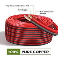 100FT 22/2 Red Black Electrical Wire, Pure Copper Wire 22 Gauge 2pin Wire Low Voltage LED Strips Ext