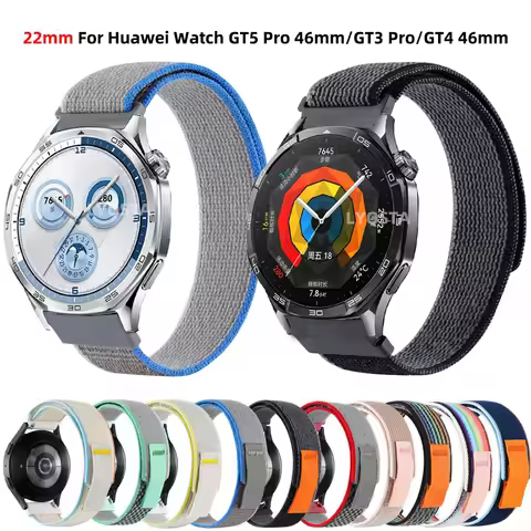 22mm Huawei Nylon Watch Strap For Watch GT 4 GT5 Pro 46mm Band Bracelet For Huawei Watch 4 Pro GT3 G