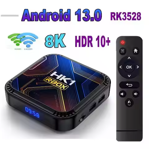 HK1 RBOX K8S RK3528 Android 13.0 OS Quad Core Rockchip 8K Dual Wifi 2.4G 5G BT4.0 Smart TV Box 4GB 6