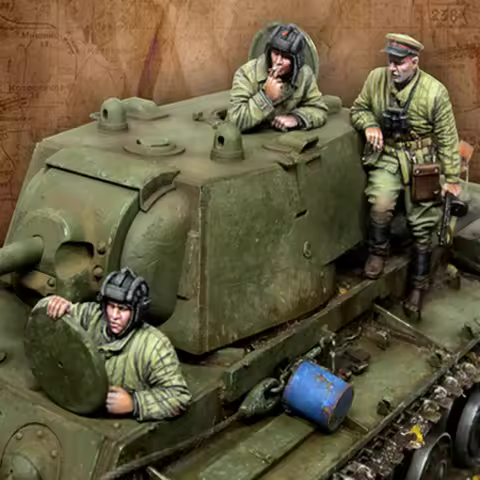 C7# 1/35 Resin Model Figures GK, Unpainted Unassambled. WW2 Soviet Soldier Tank Crew for KV-1