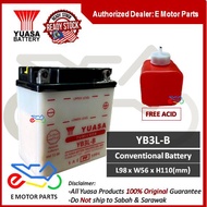 YUASA YB3L-B Motorcycle Battery Bateri Motor YAMAHA Y110/Y125Z/RXZ/TZM/KRISS/DINAMIK125/GSX110/NEX YB3LB YB3