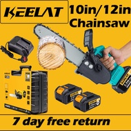 KEELAT 6/10/12 Inch Handheld Cordless Mini Chain Saw Wireless Pruning Bateri Electric Tree Cutting Chainsaw Battery