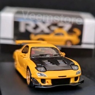 MESIN Diecast 1: Mazda RX7 FD3S Gold Wheel [BSC] Carbon Engine Hood