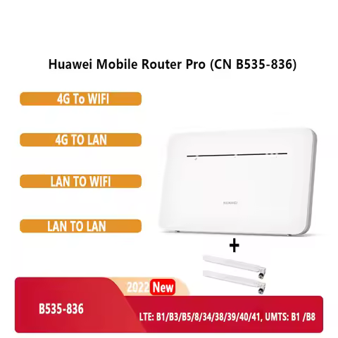 HUAWEI 4G Router Pro B535-836 LTE 300 Mbps Dual-Band Wi-Fi Hotspot Micro SIM Card Slot 4 Gigabit Eth