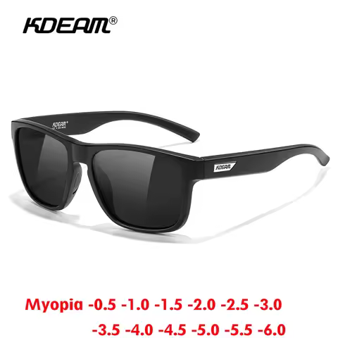 KDEAM Sports Men Outdoor Myopia Big Sunglasses Classic Square Women Polarized Glasses Prescription O