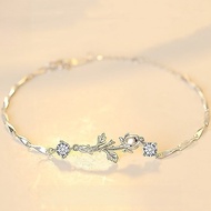 S999 Silver Little Prince & Rose Adjustable Bracelet