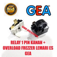 RELAY PTC OVERLOAD GEA FREZZER LEMARI ES / RELAY GEA SHOWCASE FREZZER BOX / OVERLOAD KULKAS