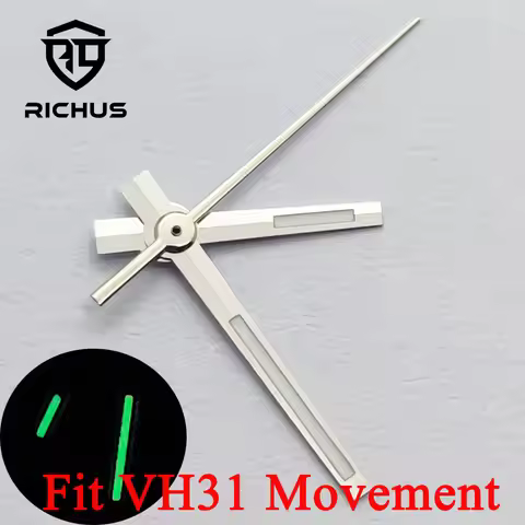 RICHUS Silver/Gold/Rose gold Watch Hands Green Luminous Fit VH31 Movement Watch Accessories