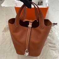 Hermes Picotin Lock 18 bag 手挽袋 金棕 銀扣