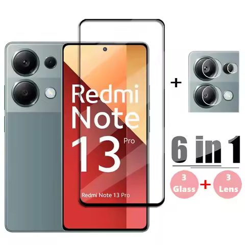 6in1 Glass For Redmi Note 13 Pro Global Full Cover Tempered Glass Redmi Note 13 Pro Screen Protector