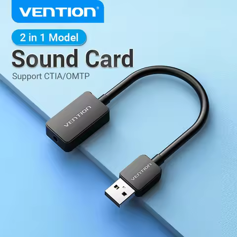 Vention Sound Card USB to 3.5mm Audio Interface Adapter External Sound Card for PC Laptop PS4 Headse