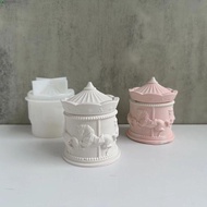 NEEDWAY Carousel Storage Box Mold, 3D Elegant Carousel Silicone Mould, Durable Handmade DIY Crafts C