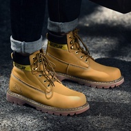 Men's Boots Caterpillar Men Plain Soft-Toe Work Boot Couple Tooling Leather Shoes Kerja Lelaki Caterpillar