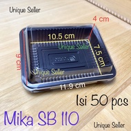 (isi50] Mika SB 110 Uk 12x9x4 cm/Mica Cake SB110/Mica Cake Small Box/Mica Brownies Mini/Mica Cake Bread Snack Container Mica Clear Plastic Box