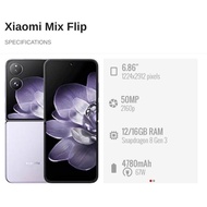 Used Xiaomi Mix Flip 5G(6.86") || 12GB+512GB || Xiaomi Malaysia Set