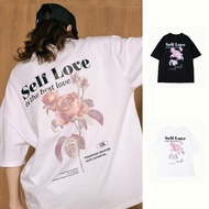 Classy-Short-Sleeved T-Shirt With Screen Print Self Love Model | 2GETHER