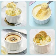 3.5 inch Ceramic Ramekins Souffle Baking Cups for Creme Brulee Custard Dessert Dishes White